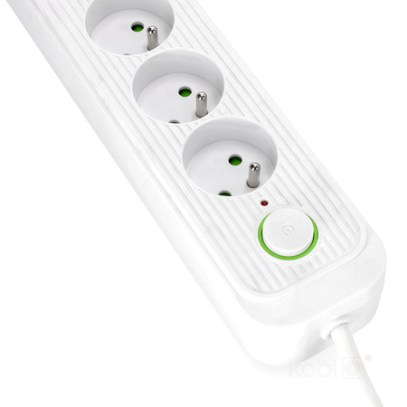 Prodlužovací kabel CONNECTO 4x230V 3m 4GN Zemní jistič 4xUSB Bílá Kobi