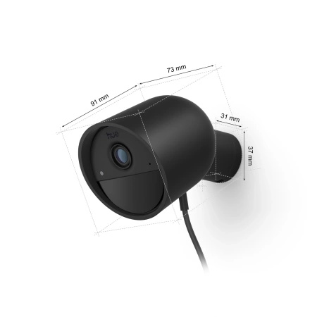 Venkovní kabelová kamera IP 2K QHD 1440p CMOS Black Zigbee WiFi SMART Security Camera Secure Philips HUE