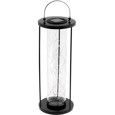 LED solární lampa Venkovní zahradní stojací závěsná lucerna 3000K IP44 46cm soumrakový senzor