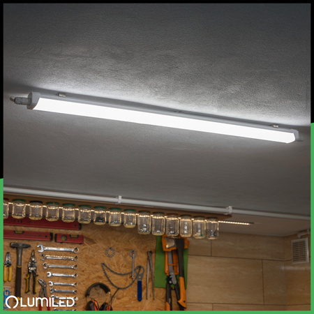 Hermetická LED dílenská lampa 120cm Garáž 60W 4000K Voděodolná TERRA LUMILED
