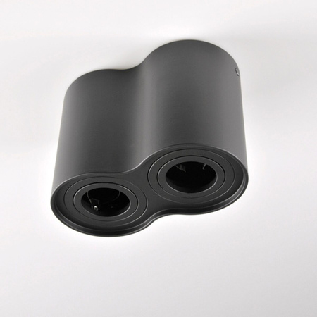 Stropní přisazené svítidlo Hadar R2 2xGU10. pojízdné. kulaté. černé