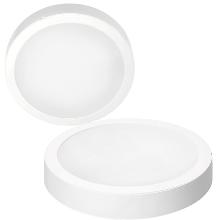 LED stropní plafon pro povrchovou montáž 24W 2400lm 4000K neutrální 120° bílá IP40 IK03 Sigaro Kobi