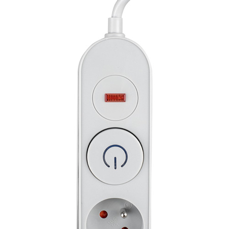 Prodlužovací kabel s přepěťovou ochranou 1,5M 5GN Síťová šedá Napájecí lišta + vypínač