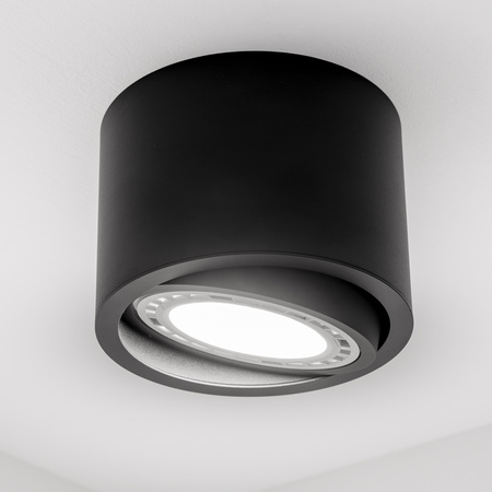 Povrchové Halogenové svítidlo GU10, AR111 SPOT TUBA 100mm Nastavitelná Kulatá Černá TELES LUMILED