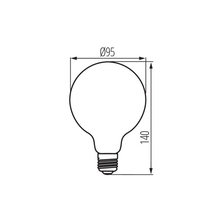 LED žárovka E27 Edison G95 7W = 55W 725lm 2500K teplá bílá Amber XLED Filament Kanlux