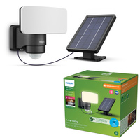 Solární LED reflektor 6W 1000lm 3000K IP44 se senzorem pohybu a soumraku černý Tylus Ultra Efficient Philips