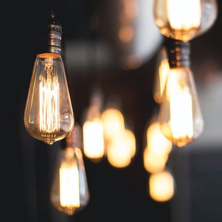 E27 ST64 LED žárovka 6W = 44W 550lm 2200K Teplá bílá jantarové vlákno Stmívatelné 360° VIDEX