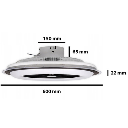 PLAFON LED RODOS FAN stropní svítidlo 72W 2700K-6500K černá + dálkový ovladač