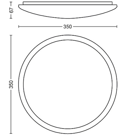 LED stropní stropní svítidlo 18W 4000K Bílá 35cm PHILIPS CAVANAL 40K