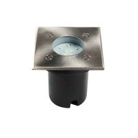 LED 1W 50lm 6500K Cold 80° IP67 IK08 Square flush mounted Silver GORDO KANLUX