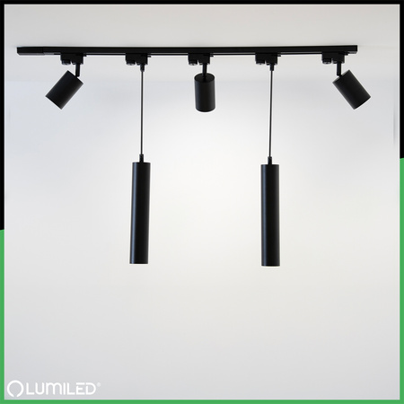 Sada osvětlovacích přípojnic 2m + 5x GU10 Bodové světlo černé LUMILED