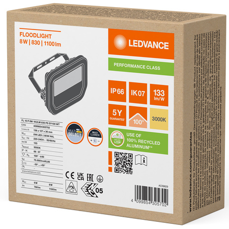 LED reflektor 8W 1100lm 3000K IP66 bílý LEDVANCE reflektor