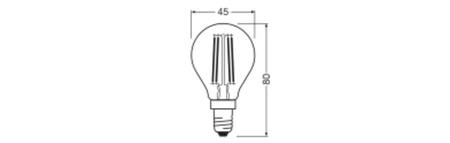 LED žárovka P45 E14 3,4W = 40W 470lm 2700K teplá bílá Dimmable 320° Filament Performance Class Ledvance