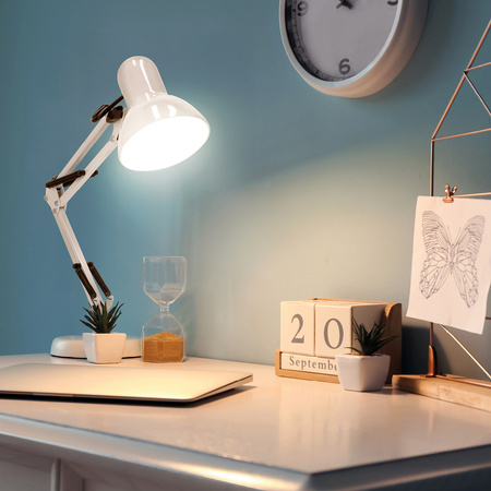 Stolní lampa Stolní svítidlo Nastavitelná E27 Bílá Auriq Kobi