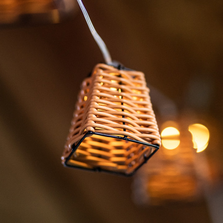 Solární zahrada Girland 10x LED koš 2m Dekorativní lampy