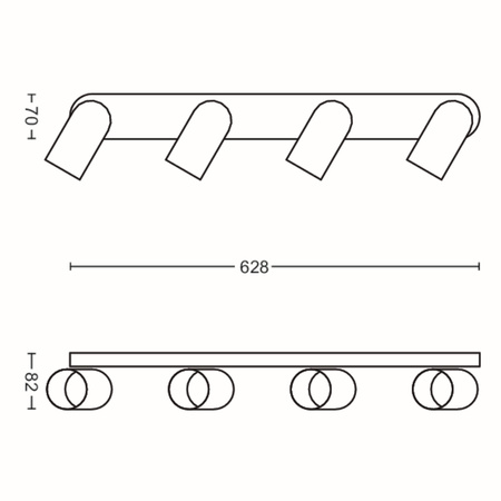 Stropní svítidlo LED PONGEE 4x GU10 Reflektor pohyblivé svítidlo Bílá PHILIPS