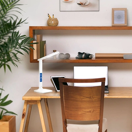 Školní stolní lampa LED 5W 3000K-5500K CCT USB stmívatelná dotykové + kalendářní hodiny