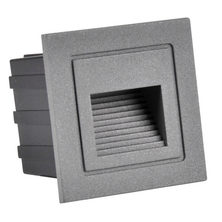 LED zahradní světlo pro zapuštěnou montáž na schodiště 3W 20lm IP44 4000K šedá Q6 GOLDLUX (Polux)