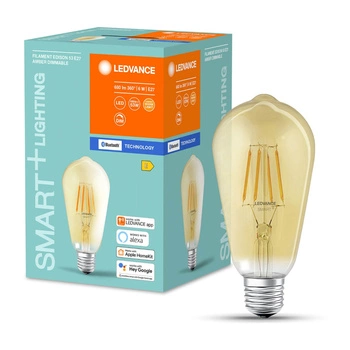 Edison E27 ST64 LED žárovka 6W 680lm 2400K Teplá bílá Filament LEDVANCE SMART+ Bluetooth Stmívatelné