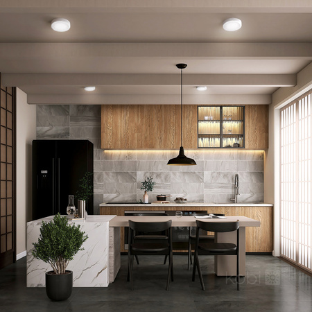 LED stropní plafon pro povrchovou montáž 24W 2400lm 4000K neutrální 120° bílá IP40 IK03 Sigaro Kobi