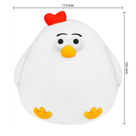 Dětské stolní LED noční světlo 1W 17lm 3000K teplá 360° bílá Chicken Masterled