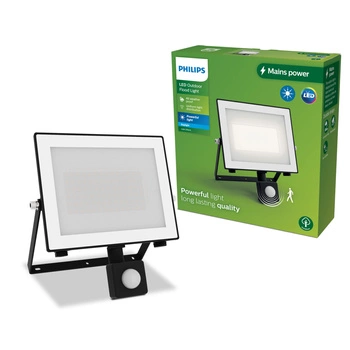 Reflektor LED 50W 5400lm 5000K IP65 se senzorem pohybu a soumraku Black Lois Philips