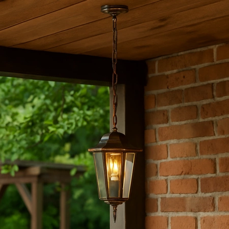 Závěsná zahradní lampa E27, LED lucerna Patina BELLIS LUMILED