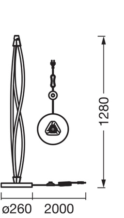 Dekorativní stojací lampa 22W 2400lm 3000K teplá stmívatelná dotyková šedá dekorace Ledvance