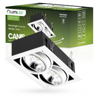 Halogenová Podhledové svítidlo 2x GU10, ES111 Nastavitelná Obdélník Bílá CANIS LUMILED