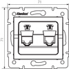 Telefonní zásuvka dvojitá nezávislá 2x RJ11 čtvercová béžová LOGI Kanlux