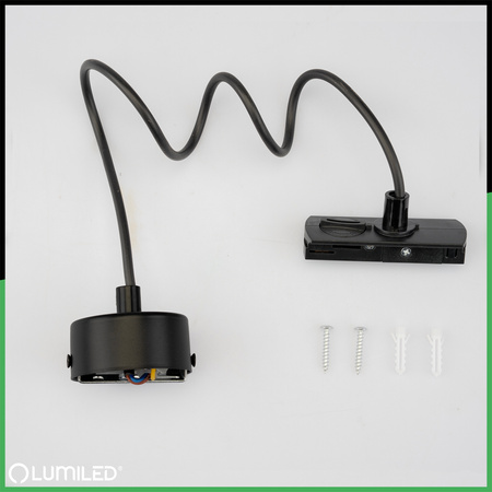 NAPÁJECÍ ADAPTÉR PRO PŘÍPOJNICE MONTÁŽNÍ ZÁKLADNA 1F ČERNÁ LUMILED