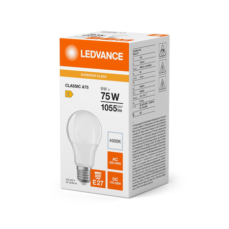 LED žárovka A60 E27 9W = 75W 1055lm 4000lK neutrální bílá LEDVANCE
