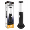 Venkovní zahradní lampa E27 BLACK POST 45 cm s pohybovým a soumrakovým senzorem
