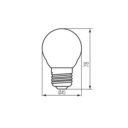 LED žárovka E27 Edison G45 7W = 75W 1055lm 2700K teplá bílá Clear XLED Filament Kanlux