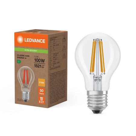 LED žárovka E27 A60 7,2W = 100W 1521lm 2700K teplá bílá 300° Ledvance
