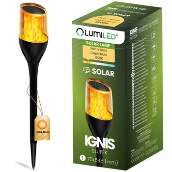 Solární LED venkovní lampa Efekt Plamene, 64cm IGNIS LUMILED