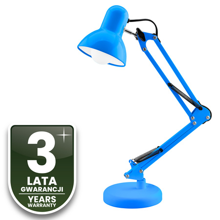 Stolní lampa E27, Modrá + držák na stůl TOBI LUMILED