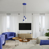 Stropní závěsné svítidlo 3x G9 Round Navy Blue Modern Matte Halo Sollux