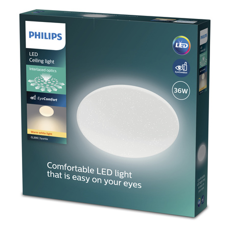 Stropní svítidlo LED Plafond 36W 3600lm 2700K Warm Star Effect Moire CL200 Philips