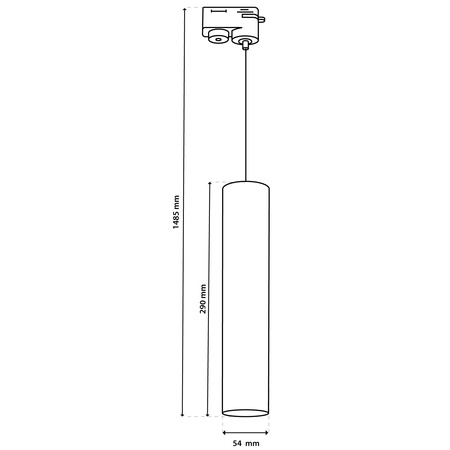 Závěsné závěsné svítidlo Rail 29cm Reflector GU10 LED SOPLO Black LUMILED