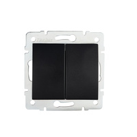 Zásuvkový spínač 2gang 10A Square Black LOGI Kanlux