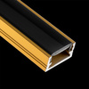 Povrchový Hliníkový Profil pro LED Pásky, Násuvný 2m Zlatý MINI + Černá Krytka LUMILED
