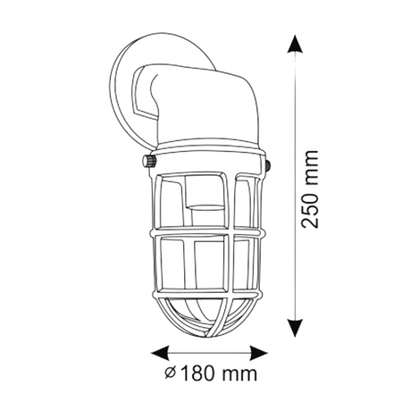 Venkovní fasádní nástěnné svítidlo průmyslové E27 chrom LOFT LUND GOLDLUX (Polux)