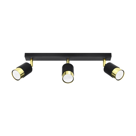 NERO stropní svítidlo 3xGU10 Reflektor Halogenové svítidlo Pohyblivé 45cm Černá Zlatá SOLLUX