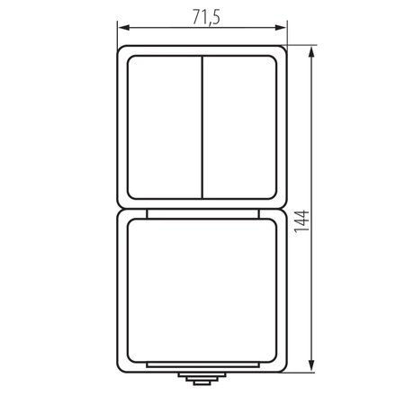 Lustrová spínací zásuvka ochrana 10A uzemnění IP54 obdélníková šedá TEKNO Kanlux
