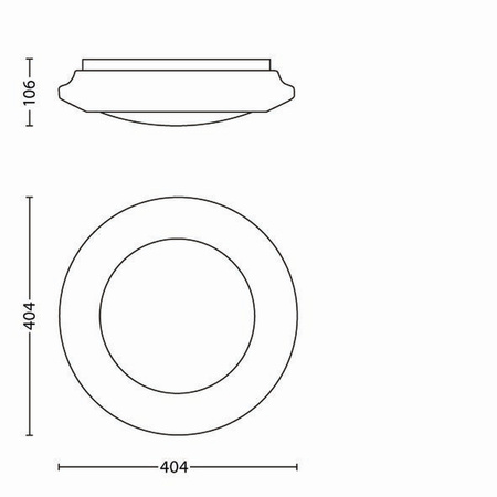 Plafond LED Povrchová montáž CINNABAR 20W 2700K 40cm Stropní svítidlo PHILIPS
