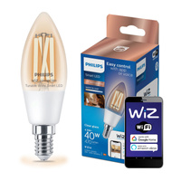 LED žárovka E14 C35 4,9W = 40W 2700-6500K FILAMENT SMART WiFi Philips WiZ