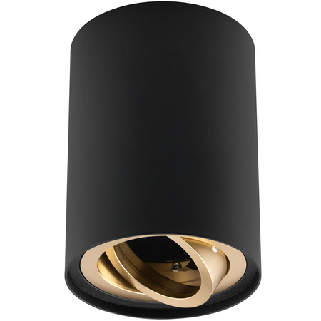Povrchová montáž HALOGEN Spot Tuba Movable AMAT-L GU10 Round Black-Gold 115mm LUMILED
