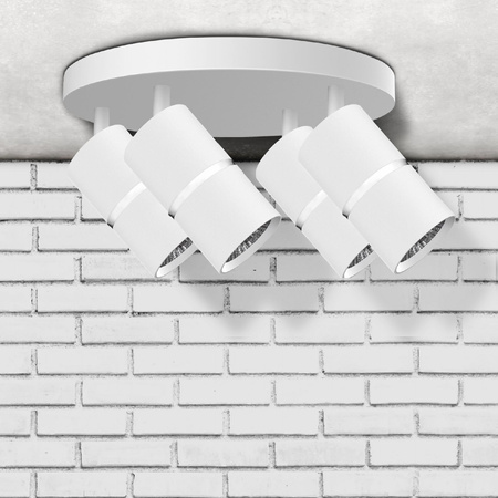 Nastavitelný plafond 4x GU10 bílý stříbrný BAMBOO Sanico Goldlux