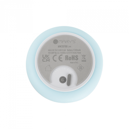 Dětské noční LED světlo 0,4W 3000K teplé + vícebarevné RGB USB dobíjecí 1200mAh modré + dálkové ovládání VELKÝ MÉĎA MÁRIE